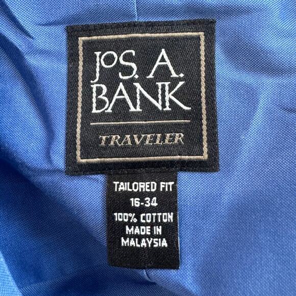 Jos. A. Bank Men Casual Button Down Shirt Long Sleeve Collared Neck Blue Size L - Picture 3 of 4